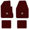 1974-1975 Dodge Charger 2-Door 4-Speed floor mats with the Chrysler Pentastar logo in Essex 1045A Maroon carpet, illustration