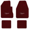 1974-1975 Dodge Charger 2-Door 4-Speed floor mats with the Charger with Emblem logo in Cutpile 825 Maroon carpet, illustration
