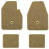 1974-1978 Dodge Charger Automatic floor mats with the Chrysler Pentastar logo in Cutpile 7577 Gold carpet, illustration