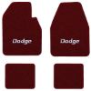 1974-1978 Dodge Charger Automatic floor mats with the Dodge logo in Cutpile 825 Maroon carpet, illustration