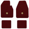 1974-1978 Dodge Charger Automatic floor mats with the Chrysler Pentastar logo in Cutpile 825 Maroon carpet, illustration