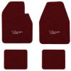 1974-1978 Dodge Charger Automatic floor mats with the Charger with Emblem logo in Cutpile 825 Maroon carpet, illustration