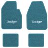 1965 Dodge Coronet Automatic floor mats with the Dodge logo in Loop 09 Medium Blue carpet, illustration