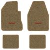 1965 Dodge Coronet 2-Door 4-Speed floor mats with the Coronet logo in Essex 1004A Cream carpet, illustration