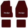 1965 Dodge Coronet 500 2-Door 4-Speed floor mats with the Dodge logo in Essex 1045A Maroon carpet, illustration