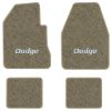 1965 Dodge Coronet 500 2-Door 4-Speed floor mats with the Dodge logo in Essex 1035A Beige carpet, illustration