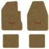 1965 Dodge Coronet 500 2-Door 4-Speed floor mats with the Coronet logo in Essex 1054A Caramel carpet, illustration