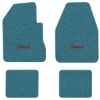 1965 Dodge Coronet 500 2-Door 4-Speed floor mats with the Coronet logo in Loop 09 Medium Blue carpet, illustration