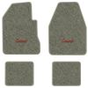 1965 Dodge Coronet 500 2-Door 4-Speed floor mats with the Coronet logo in Essex 1053A Silver carpet, illustration