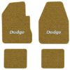 1966-1970 Dodge Coronet 4-Speed floor mats with the Dodge logo in Loop 20 Gold carpet, illustration