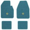 1965 Dodge Coronet 500 Automatic floor mats with the Chrysler Pentastar logo in Loop 09 Medium Blue carpet, illustration