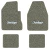 1966-1970 Dodge Coronet 4-Speed floor mats with the Dodge logo in Essex 1053A Silver carpet, illustration