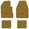 1966-1970 Dodge Coronet 4-Speed floor mats with the Coronet logo in Loop 20 Gold carpet, illustration