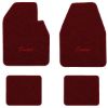 1974-1976 Dodge Coronet floor mats with the Coronet logo in Cutpile 825 Maroon carpet, illustration