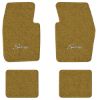 1963-1973 Dodge Dart floor mats with the Swinger with Daisy I logo in Loop 20 Gold carpet, illustration