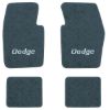 1963-1973 Dodge Dart floor mats with the Dodge logo in Essex 1017A Lapis Blue carpet, illustration