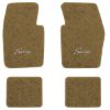 1963-1973 Dodge Dart floor mats with the Swinger with Daisy I logo in Essex 1054A Caramel carpet, illustration