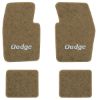 1963-1973 Dodge Dart floor mats with the Dodge logo in Essex 1004A Cream carpet, illustration