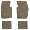 1963-1973 Dodge Dart floor mats with the Swinger with Daisy I logo in Essex 1076A Prairie Tan carpet, illustration