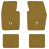 1963-1973 Dodge Dart floor mats with the Chrysler Pentastar logo in Loop 20 Gold carpet, illustration