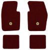 1963-1973 Dodge Dart floor mats with the Chrysler Pentastar logo in Essex 1045A Maroon carpet, illustration