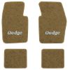 1971-1972 Dodge Dart Demon 2-Door floor mats with the Dodge logo in Essex 1054A Caramel carpet, illustration