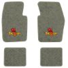 1971-1972 Dodge Dart Demon 2-Door floor mats with the Demon Devil with Pitchfork logo in Essex 1053A Silver carpet, illustration