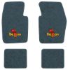 1971-1972 Dodge Dart Demon 2-Door floor mats with the Demon Devil with Pitchfork logo in Essex 1017A Lapis Blue carpet, illustration