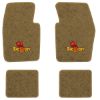 1971-1972 Dodge Dart Demon 2-Door floor mats with the Demon Devil with Pitchfork logo in Essex 1054A Caramel carpet, illustration