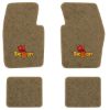 1971-1972 Dodge Dart Demon 2-Door floor mats with the Demon Devil with Pitchfork logo in Essex 1004A Cream carpet, illustration
