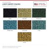 ACC Loop carpet color chart for this listing - Proudly Made in the USA