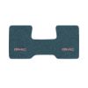 1979-1986 GMC C1500 2WD Automatic/3-Speed Low Tunnel one-piece front floor mat with the GMC logo in Cutpile 7766 Blue carpet, illustration