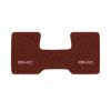 1979-1986 GMC C1500 2WD Automatic/3-Speed Low Tunnel one-piece front floor mat with the GMC logo in Cutpile 7298 Maple / Canyon carpet, illustration