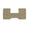 1979-1986 GMC C1500 2WD Automatic/3-Speed Low Tunnel one-piece front floor mat with the GMC logo in Cutpile 1251 Almond carpet, illustration