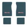1984-1986 GMC C2500 Suburban floor mats with the GMC logo in Cutpile 7766 Blue carpet, illustration