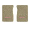 1981-1986 GMC C3500 Reg Cab front floor mats with the GMC logo in Cutpile 1251 Almond carpet, illustration