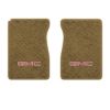 1979-1983 GMC K1500 front floor mats with the GMC logo in Essex 1054A Caramel carpet, illustration