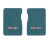 1979-1983 GMC K1500 front floor mats with the GMC logo in Cutpile 802 Blue carpet, illustration