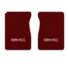 1979-1983 GMC K1500 front floor mats with the GMC logo in Essex 1016A Red carpet, illustration