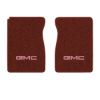 1979-1983 GMC K1500 front floor mats with the GMC logo in Cutpile 7298 Maple / Canyon carpet, illustration