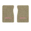 1979-1983 GMC K1500 front floor mats with the GMC logo in Cutpile 1251 Almond carpet, illustration