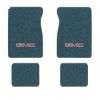 1984-1986 GMC K1500 Suburban floor mats with the GMC logo in Cutpile 7766 Blue carpet, illustration