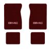 1984-1986 GMC K1500 Suburban floor mats with the GMC logo in Essex 1045A Maroon carpet, illustration