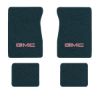 1984-1986 GMC K2500 Crew Cab floor mats with the GMC logo in Cutpile 819 Dark Blue carpet, illustration