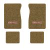 1984-1986 GMC K3500 Crew Cab floor mats with the GMC logo in Essex 1054A Caramel carpet, illustration
