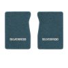 1987 GMC R1500 front floor mats with the Silverado logo in Cutpile 7766 Blue carpet, illustration