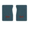 1987 GMC R1500 front floor mats with the 4x4 logo in Cutpile 7766 Blue carpet, illustration