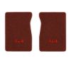 1987 GMC R1500 front floor mats with the 4x4 logo in Cutpile 7298 Maple / Canyon carpet, illustration