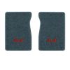 1987 GMC R1500 front floor mats with the 4x4 logo in Essex 1017A Lapis Blue carpet, illustration