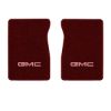 1987 GMC R1500 front floor mats with the GMC logo in Essex 1045A Maroon carpet, illustration